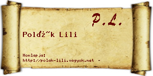 Polák Lili névjegykártya